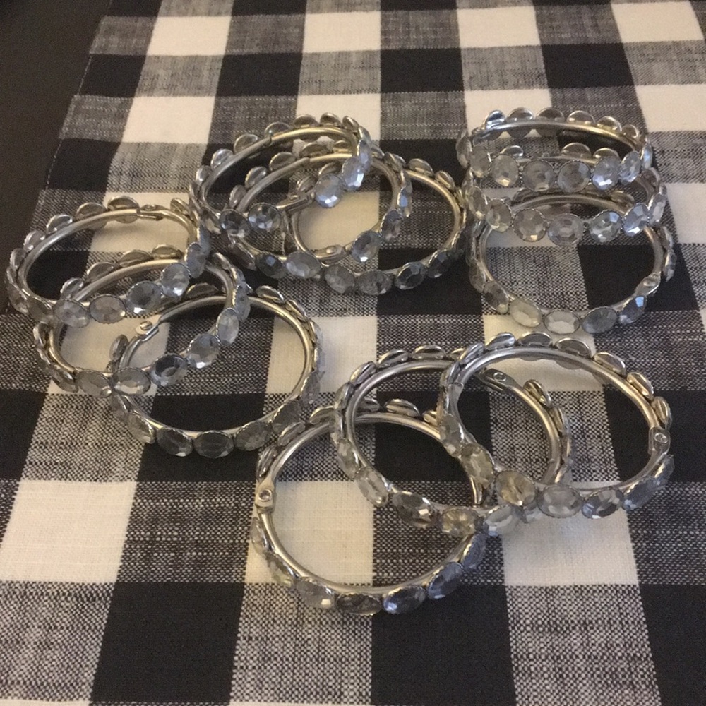Set of 12 Bling Sequence Napkin Rings